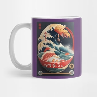 Japanese ramen wave sushi plate Mug